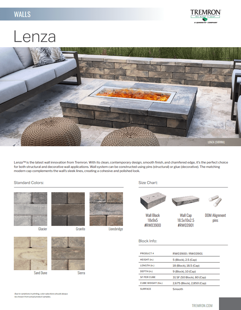 Lenza Cut Sheet
